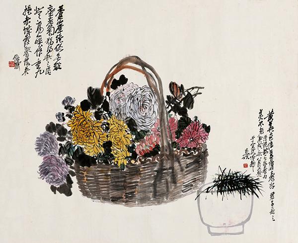 清.吴昌硕  《菊花图》.jpg